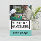 Der glückliche Vatertag | Großvater Karte (Stehend Vorderseite)