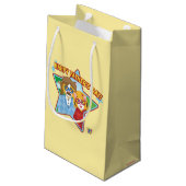 Der glückliche Vatertag! Kleine Geschenktüte (Rückseite Schrägansicht)