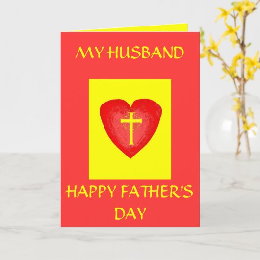 DER GLÜCKLICHE VATERTAG, MEIN EHEMANN KARTE (Gelbe Blume)