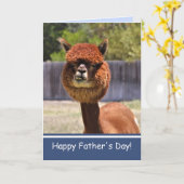 Der glückliche Vatertag mit lustigem Alpaka! Karte (Gelbe Blume)