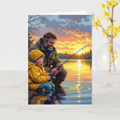 Der glückliche Vatertag | Nachtfischen Karte (Gelbe Blume)