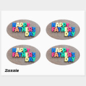 Der glückliche Vatertag Ovaler Aufkleber (Blatt)