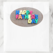 Der glückliche Vatertag Ovaler Aufkleber (Tasche)