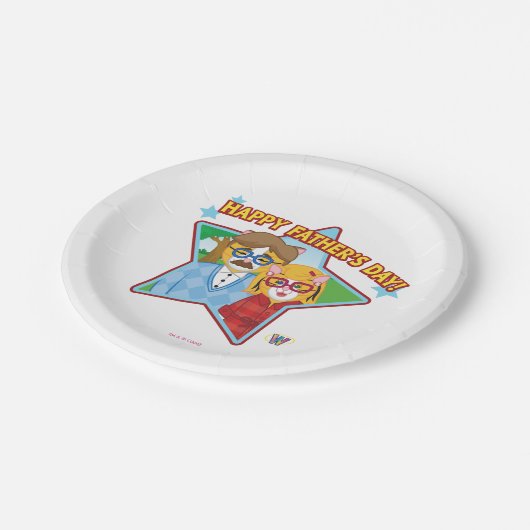Der glückliche Vatertag! Pappteller (Schrägansicht)