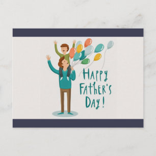 Der glückliche Vatertag Postkarte