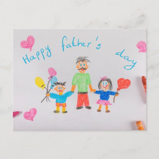 Der glückliche Vatertag Postkarte (Vorderseite)