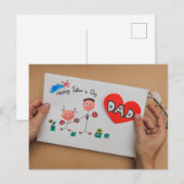 Der glückliche Vatertag Postkarte (Vorne/Hinten)