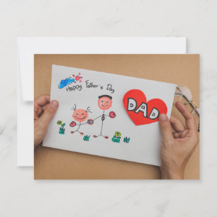 Der glückliche Vatertag Postkarte