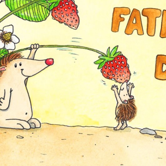 Der glückliche Vatertag Postkarte