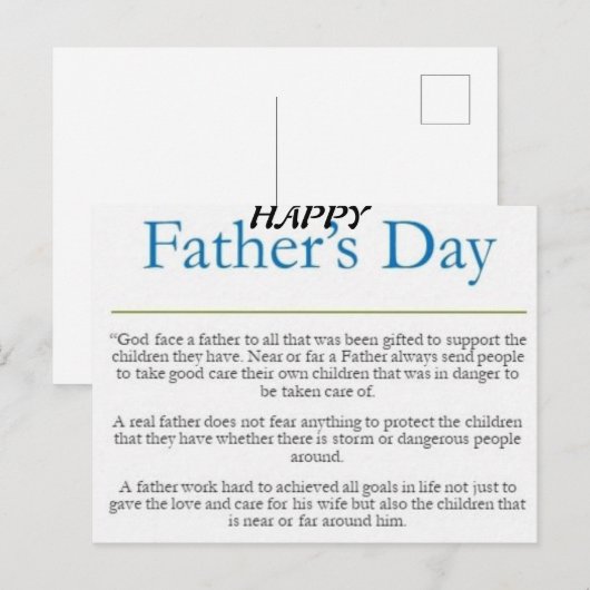 Der glückliche Vatertag Postkarte (Vorne/Hinten)