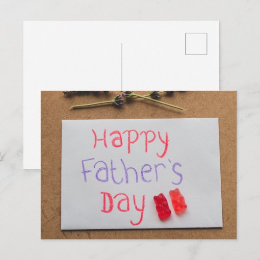 Der glückliche Vatertag Postkarte (Vorne/Hinten)