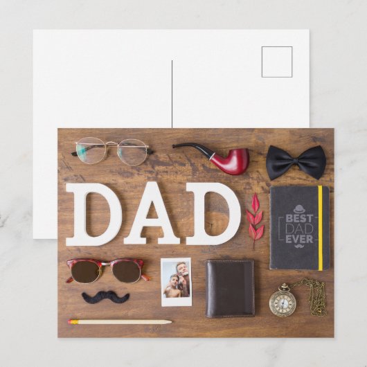 Der glückliche Vatertag Postkarte (Vorne/Hinten)