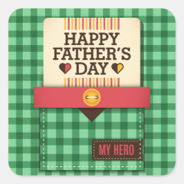Der glückliche Vatertag Quadratischer Aufkleber