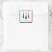 Der glückliche Vatertag Quadratischer Aufkleber (Tasche)