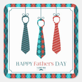Der glückliche Vatertag Quadratischer Aufkleber