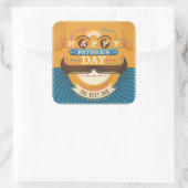 Der glückliche Vatertag Quadratischer Aufkleber (Tasche)