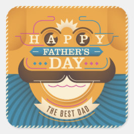 Der glückliche Vatertag Quadratischer Aufkleber