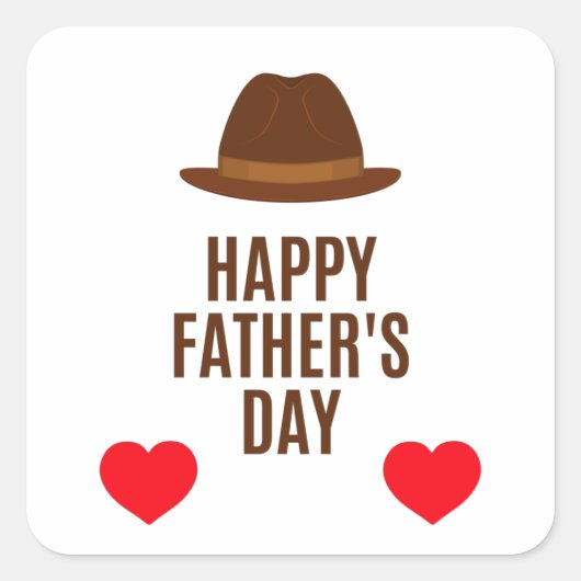 Der glückliche Vatertag Quadratischer Aufkleber (Vorderseite)