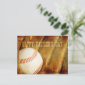 Der glückliche Vatertag verblasste Baseball Postkarte (Stehend Vorderseite)