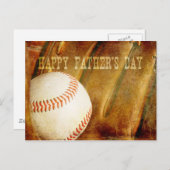 Der glückliche Vatertag verblasste Baseball Postkarte (Vorne/Hinten)