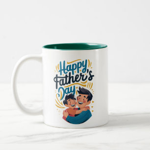 Der glückliche Vatertag Zweifarbige Tasse