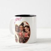 Der glückliche Velentinstag - Valentinische Freude Zweifarbige Tasse (Vorderseite Links)