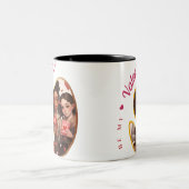 Der glückliche Velentinstag - Valentinische Freude Zweifarbige Tasse (Mittel)