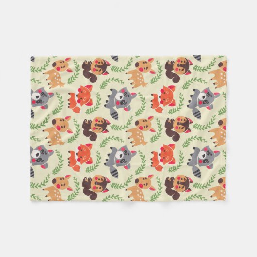 Der glückliche Waldfreund Fleecedecke (Vorderseite (Horizontal))