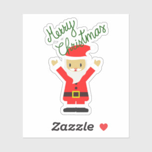 Der glückliche Weihnachtsmann wünscht Ihnen frohe  Aufkleber