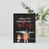 Der glücklichste 4. Juli von Donald Trump Postkarte (Stehend Vorderseite)