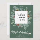 Der glücklichste Feiertagskreath | Ihr Firmenlogo Feiertagskarte (Rückseite)