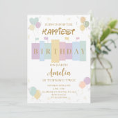 Der glücklichste Geburtstag auf der Erde Magischer Einladung (Stehend Vorderseite)