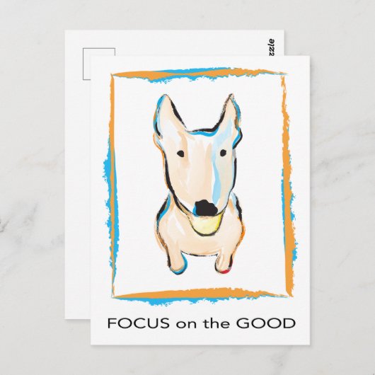 Der glücklichste Hund je englischer Bulle Terrier Postkarte (Vorne/Hinten)