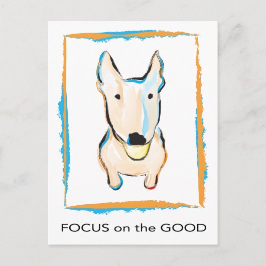 Der glücklichste Hund je englischer Bulle Terrier Postkarte (Vorderseite)