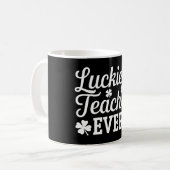 Der glücklichste Lehrer je unterrichtet St. Patric Kaffeetasse (Vorderseite Links)