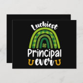 Der glücklichste Principal Ever School St Patrick' Postkarte (Vorne/Hinten)