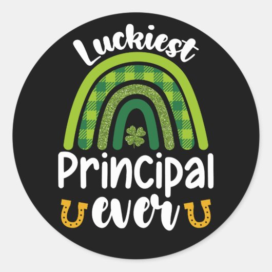 Der glücklichste Principal Ever School St Patrick' Runder Aufkleber (Vorderseite)