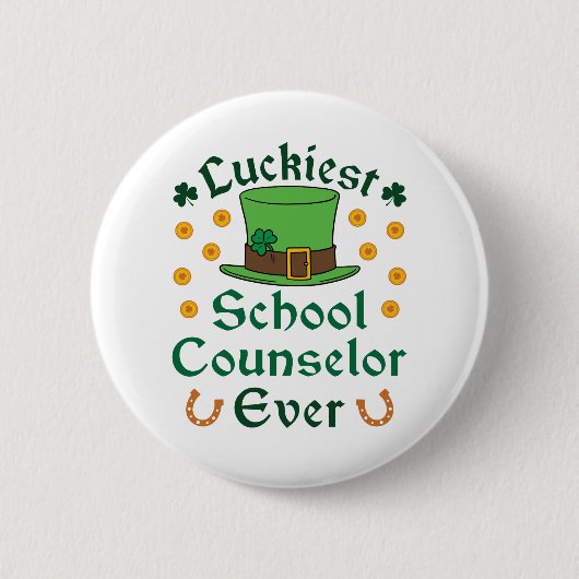 Der glücklichste Schulberater je St Patricks Day Button (Vorderseite)