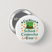 Der glücklichste Schulberater je St Patricks Day Button (Vorne & Hinten)