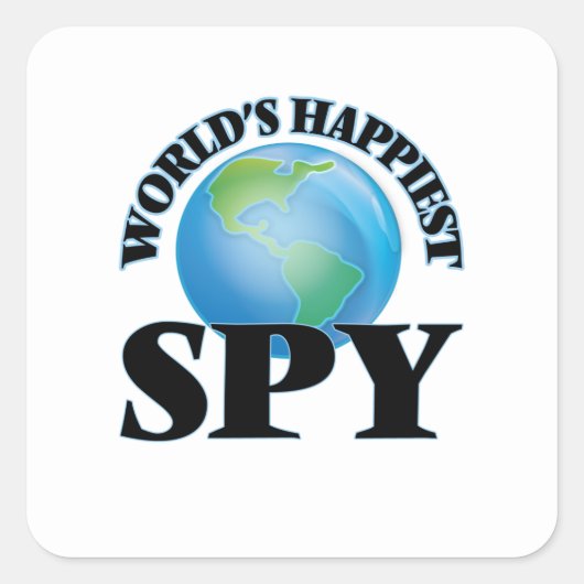Der glücklichste Spion der Welt Quadratischer Aufkleber (Vorderseite)
