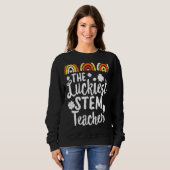 Der glücklichste STEM Lehrer St Patrick's Day Glüc Sweatshirt (Vorne ganz)
