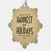 Der glücklichste Urlaub Deko Art & Foto Weihnachte Ornament Karte (Linke Ecke)