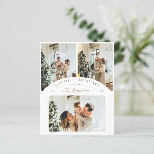 Der glücklichste Urlaub | Gold 3 FotoCollage (Stehend Vorderseite)