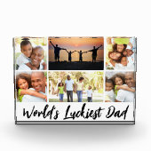 Der glücklichste Vater der Welt FotoCollage Modern Fotoblock (Vorderseite)