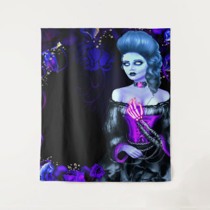 Der glühende Zombie Dead Girl Halloween-Party Hint Wandteppich