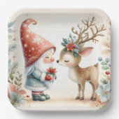 Der Gnome und das Rentier Pappteller (Vorderseite)