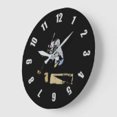 Der Goaltender - Hockey Player Große Wanduhr (Winkel)