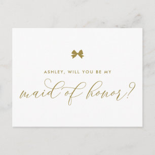 Der Gold Ribbon Bow wird meine Trauzeugin sein Postkarte