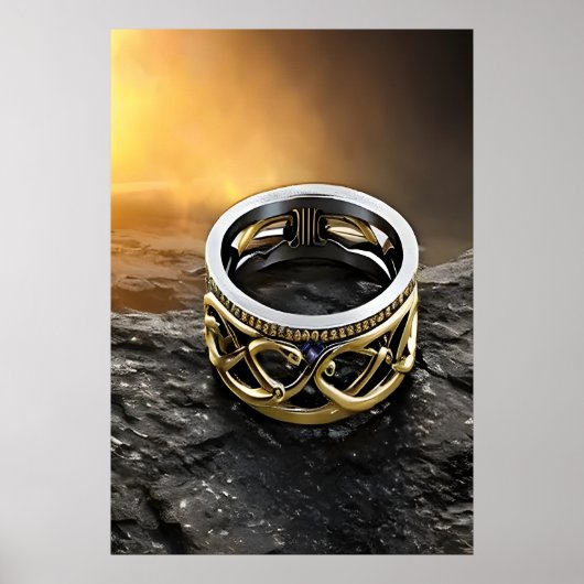 Der Gold- und Silberring | AI Art Poster (Vorne)