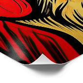 Der Golden Retriever Dog, Rot und Schwarz 004 - Ul Poster (Ecke)